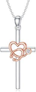 wholesale S925 Sterling Silver Hypoallergenic Heart Cross Stethoscope Necklace for Nurses Doctors-0-0