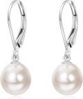 wholesale 14K Gold Black Freshwater Pearl Dangle Leverback Earrings for Women Bridesmaid Gift-0-12