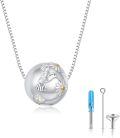 wholesale 925 Sterling Silver Hummingbird & Daisy Flower Design Memorial Keepsake Pendant Necklace with Funnel and Spatula Set for Ashes Storage (Small)-0-0
