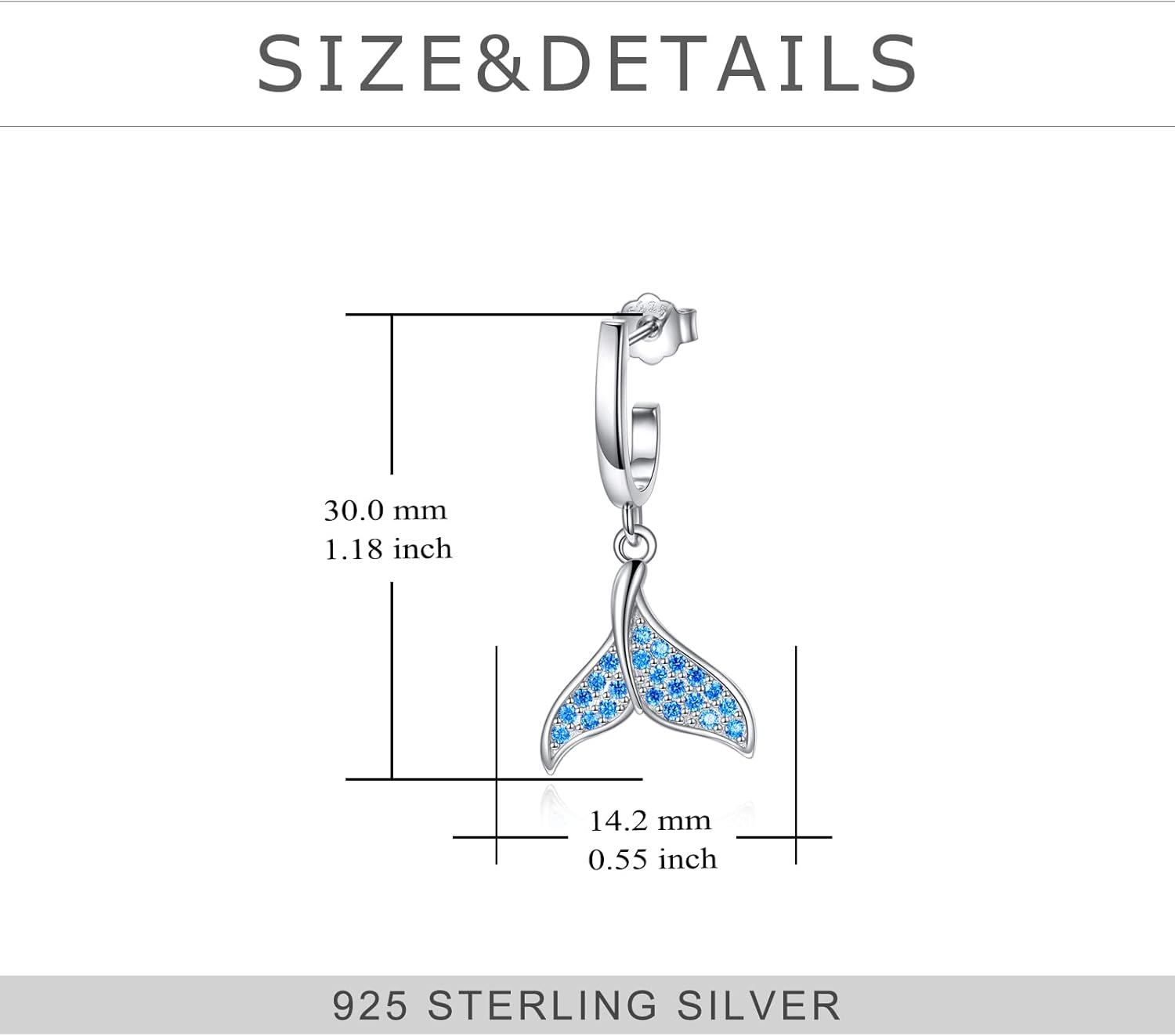 Sterling Silver Hypoallergenic Drop Dangle Earrings for Women-0-4