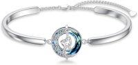 wholesale 925 Sterling Silver Blue Crystal Moon Star Bracelet Birthstone Jewelry Gift for Her-04-Diamond-Apr.
