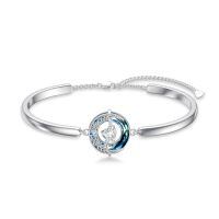 wholesale 925 Sterling Silver Blue Crystal Moon Star Bracelet Birthstone Jewelry Gift for Her-04-Diamond-Apr.