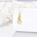 wholesale 14K Gold Freshwater Pearl and Cubic Zirconia Swirl Pendant Necklace for Women's s-0-2