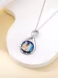 TOUPOP Sterling Silver Blue Crystal Sister Necklace Gifts For Women-0-2