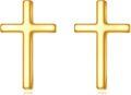 wholesale 14K Gold CZ Stone Cross Stud Earrings for Women Christian  Ideas-0-1