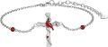 wholesale 925 Sterling Silver Red Bead Cross Bird Charm Bracelet for Women's Gifts-0-0