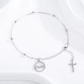 wholesale 925 Sterling Silver Cross Charm Anklet - Faith Christian Religious Foot Chain s for Women-0-4