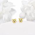 wholesale 14K Gold  Dog Face Stud Earrings - Cute Pet Lover Gift for Her-0-1