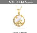 wholesale 14K Gold Mother-of-Pearl Moon & Stars Wave Pendant Necklace for Women-0-1