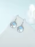 TOUPOP Sterling Silver Moonstone Dangle Drop Earrings-0-1