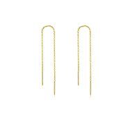 wholesale 925 Sterling Silver Long Chain Earrings-Yellow 2.0 Inches