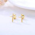 wholesale 14k Gold Cross Moissanite Stud Earrings For Women-0-14