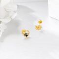wholesale 14K Gold Pendant & Stud Set with Crystal Paw Prints and Heart Design - Gifts for Her-0-5