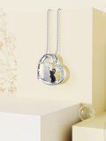 wholesale 925 Sterling Silver Cat & Dog Heart Pendant Necklace with Cubic Zirconia Stones and I Love You Forever Inscription-0-3