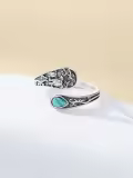 TOUPOP Sterling Silver Adjustable Thumb Spoon Rings Boho Antique Jewelry-0-2