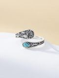 TOUPOP Sterling Silver Adjustable Thumb Spoon Rings Boho Antique Jewelry-0-2