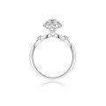 TOUPOP 18k White Gold Plated Moissanite 1 Ct D Color Vvs1 Promise Ring-0-2
