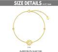 wholesale 14K Gold Sun & Moon Charm Beaded Chain Bracelet with Stone Accents for Women - Adjustable Length (7+2)-0-2