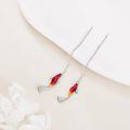 wholesale 925 Sterling Silver Red Fish Drop Threader Earrings for Women and Girls-0-4