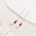 wholesale 925 Sterling Silver Red Fish Drop Threader Earrings for Women and Girls-0-4