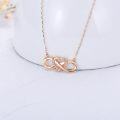 wholesale 14K Rose Gold Diamond Heart Infinity Pendant Necklace for Women 18 inch-0-2