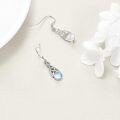 wholesale 925 Sterling Silver Rainbow Moonstone Celtic Knot Drop Dangle Leverback Earrings-0-3