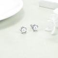 wholesale 925 Sterling Silver Celtic Knot Pearl Studs with Leverbacks (White)-0-2