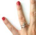 wholesale 925 Sterling Silver Feather Open Ring For Women-0-3