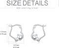 wholesale 925 Sterling Silver Hypoallergenic Sleeping Bear Huggable Hoop Earrings-0-3
