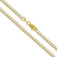 wholesale 925 Sterling Silver Cubic Zirconia Tennis Necklace Simulated Diamond Cut Tennis Chain Necklaces  for Women and Men (14 15 16 18 20 22 24 26)-2mm-18 inch