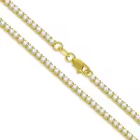 wholesale 925 Sterling Silver Green Cubic Zirconia Tennis Necklace 14-26 Chain Length  for Women and Men-Yellow-2mm-14 inch-cubic zirconia tennis necklace