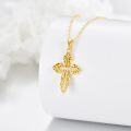 wholesale 14K Gold Hollow Out Ornate Cross Pendant Necklace for Women Gifts-0-1