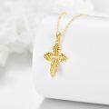wholesale 14K Gold Hollow Out Ornate Cross Pendant Necklace for Women Gifts-0-1