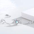 wholesale 925 Sterling Silver Star & Crescent Moon Stone Heart Charm Bracelet for Teenage Girl -0-1