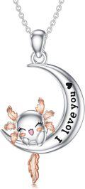 wholesale TOUPOP Axolotl Corgi Necklace Sterling Silver Axolotl Corgi Gifts Cute Animal Jewelry For Girls Women Teens -0-0