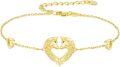 wholesale Gold 925 Sterling Silver Heart-Shaped Horses Adjustable Bracelet for Women-0-0