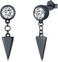 wholesale S925 Sterling Silver Black Triangle Spikes CZ Studs Dangle Earrings for Women and Men - Hypoallergenic  Set-0-0