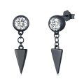 wholesale S925 Sterling Silver Black Triangle Spikes CZ Studs Dangle Earrings for Women and Men - Hypoallergenic  Set-0-0