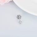 wholesale 925 Sterling Silver Snowflake Blue Crystal Yellow CZ Dangle Belly Button Rings for Women-0-3