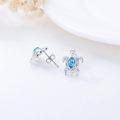 wholesale 925 Sterling Silver Blue Topaz Sea Turtle Stud Earrings-0-2