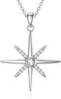 wholesale 925 Sterling Silver Moissanite Compass Pendant Necklace for Women-0-0