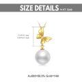 TOUPOP 14K Gold Freshwater Pearl Necklace with Bow Heart Dolphin Pendant-0-2