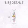 wholesale 925 Sterling Silver Bee & Sunflower Pink Stone Pendant Necklace for Women Girls-0-3