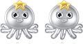 wholesale 925 Sterling Silver Starfish Stud Earrings with Gold Accents-0-0