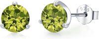 wholesale 925 Sterling Silver CZ Cubic Zirconia Birthstone Gemstone Allergy Proof Earrings for Women-August