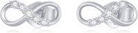 wholesale 14K Gold Moissanite Infinity Stud Earrings for Women, Hypoallergenic Nickel-Free, 10mm, Gift for Her-White Gold