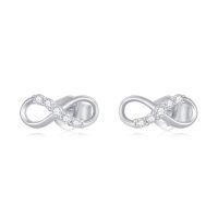 wholesale 14k White Gold Infinity Moissanite Stud Earrings For Women-White Gold