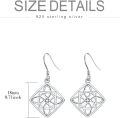 wholesale 925 Sterling Silver Celtic Knot Cubic Zirconia-Shaped Drop Earrings - Irish s for Women-0-3