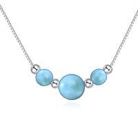wholesale 925 Sterling Silver Pearl Drop Necklace-blue