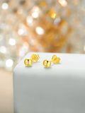 wholesale 18k Yellow Gold Round Stud Earrings with 3mm Balls and Claws Design - Valentines Day Gift for Her-0-5
